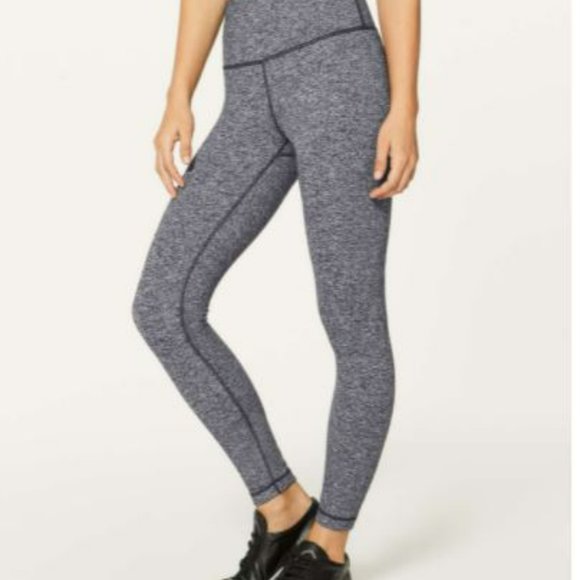Lululemon Wunder Under Crop (Hi-Rise) | Heathered Black | Size 8 | Used - Picture 6 of 12